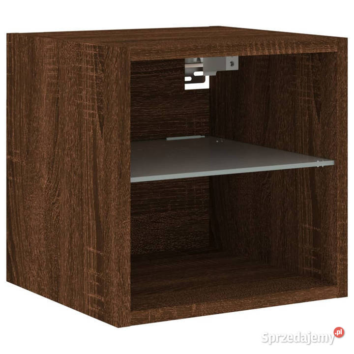 Ścienne szafki TV z LED 2 brązowy dąb 30x285x30 RTV
