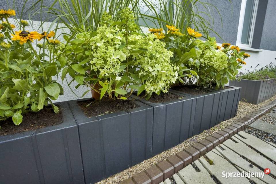 Donica ogrodowa Tigela 40x40x33 grafitowa szara opolskie Opole