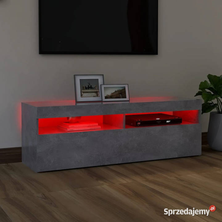 Szafka pod TV z oświetleniem LED szarość betonu sprzedam