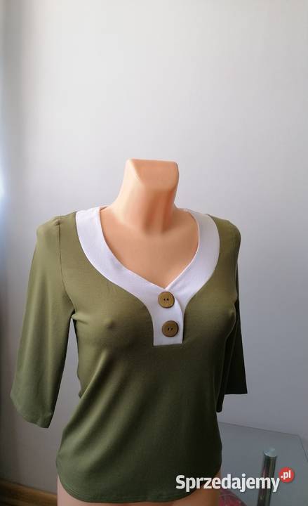 NOWA DAMSKA BLUZKA KHAKI RĘKAW 34 R40 Łódź