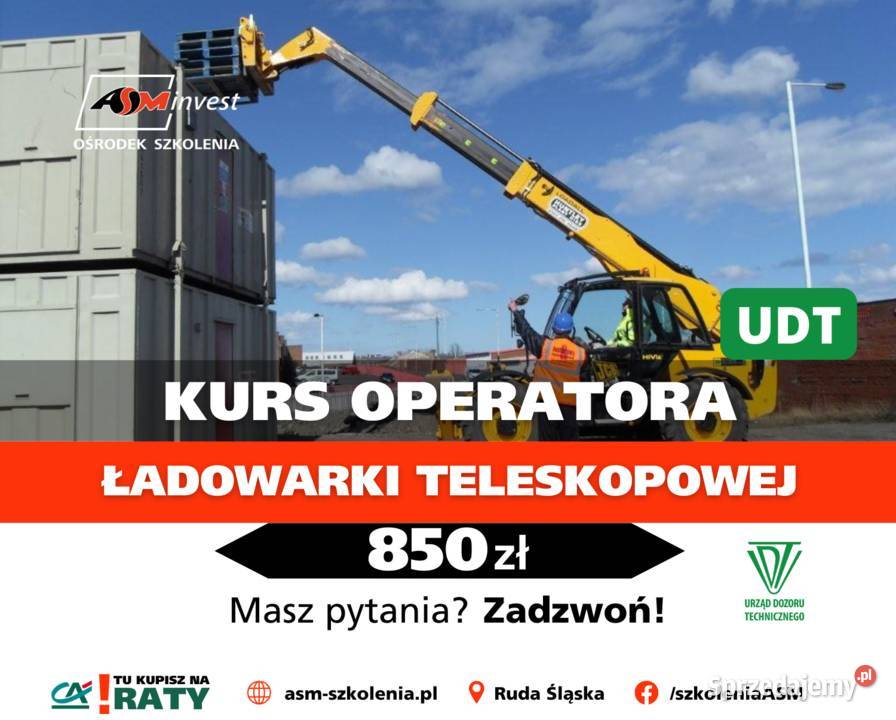 Kurs Ładowarka teleskopowa Szkolenie MANITU Ruda Śląska