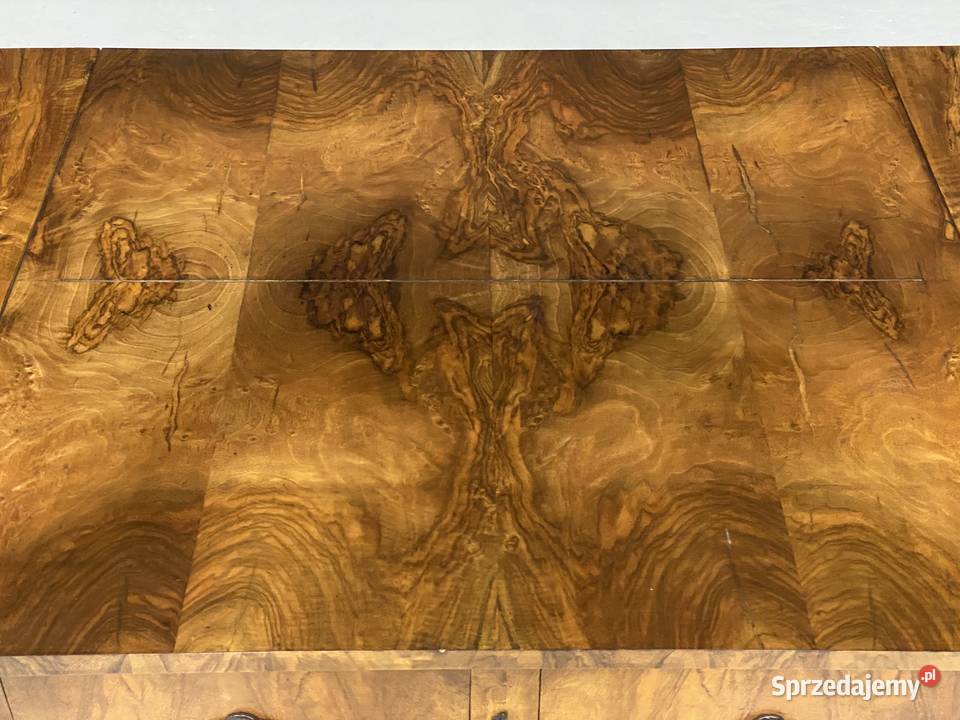 Stół z szufladami w stylu Biedermeier klapiak