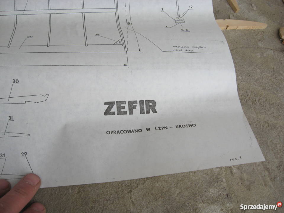Unikat Model szybowca z Prlu LZPN Krosno ZEFIR Pozostałe Grodziczno