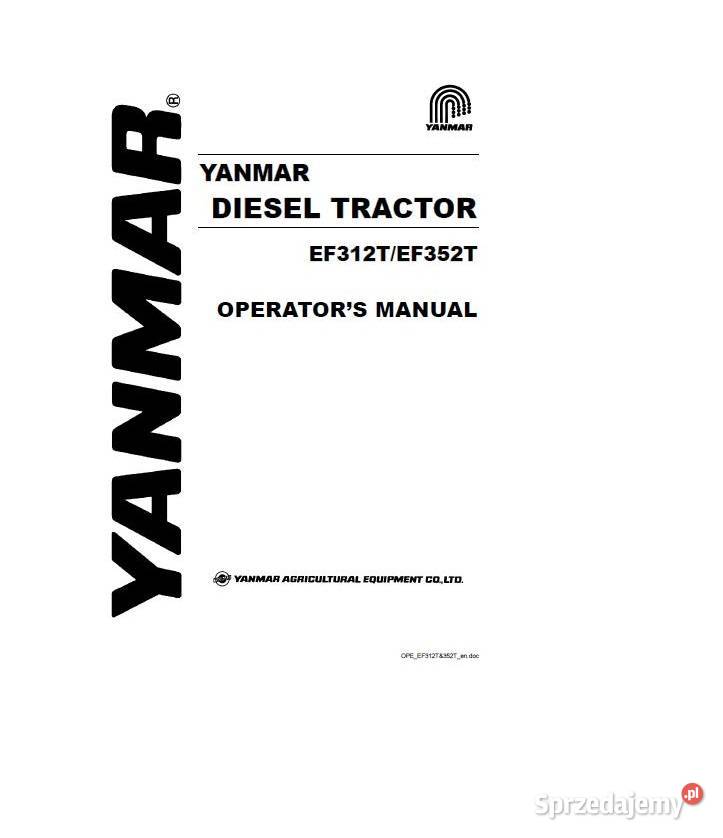 Yanmar EF312t EF352t instrukcja obsługi Kielce sprzedam