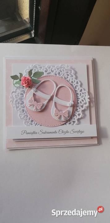 Kartka w pudełku z okazji chrztu dziewczynki Strzebiń sprzedam