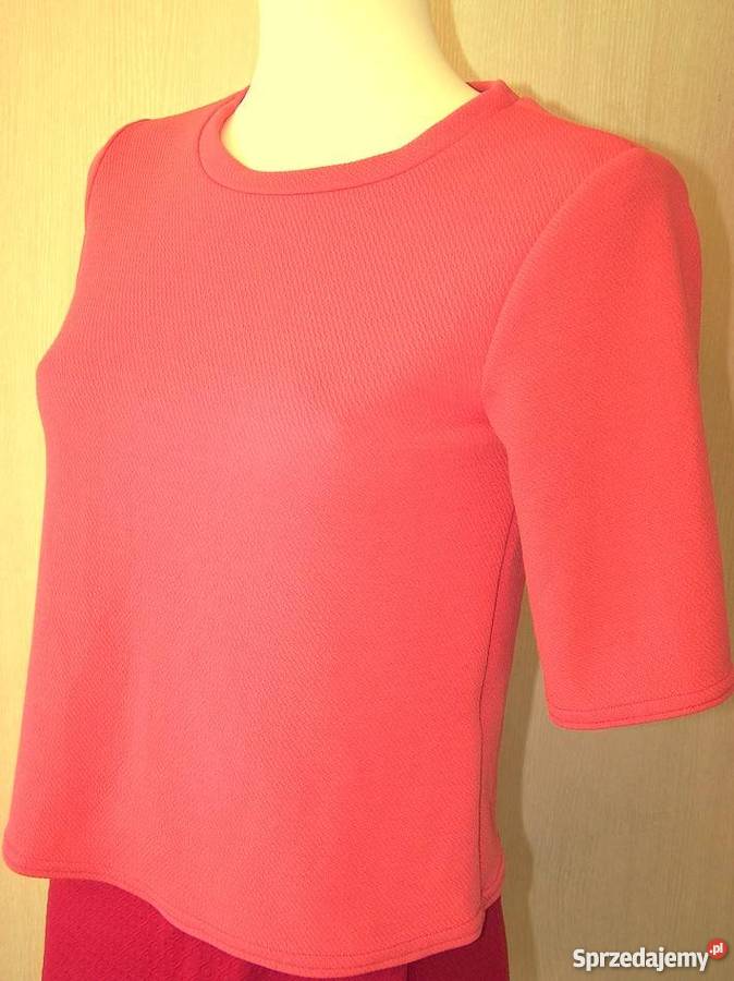 Bluzka Look Pudełkowa Koralowa Wytłaczana S Łomża sprzedam