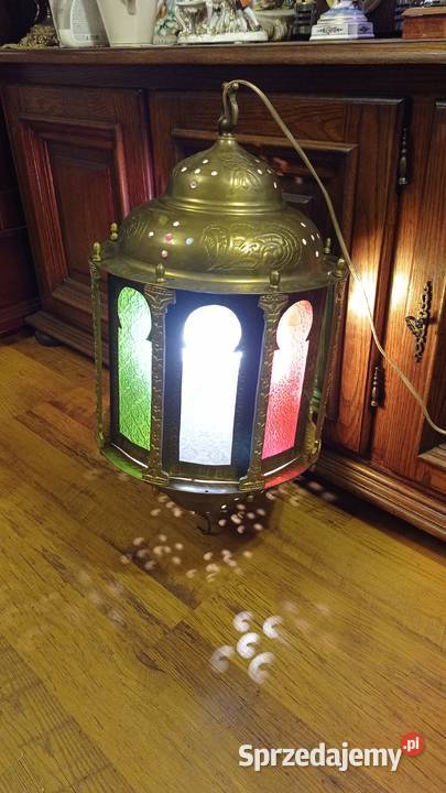 Mosiężna lampa witrażowa Włocławek