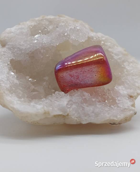 kwarc aura czerwony bryłka 26x18mm a5 Antyki, Sztuka, Kolekcje Olsztyn