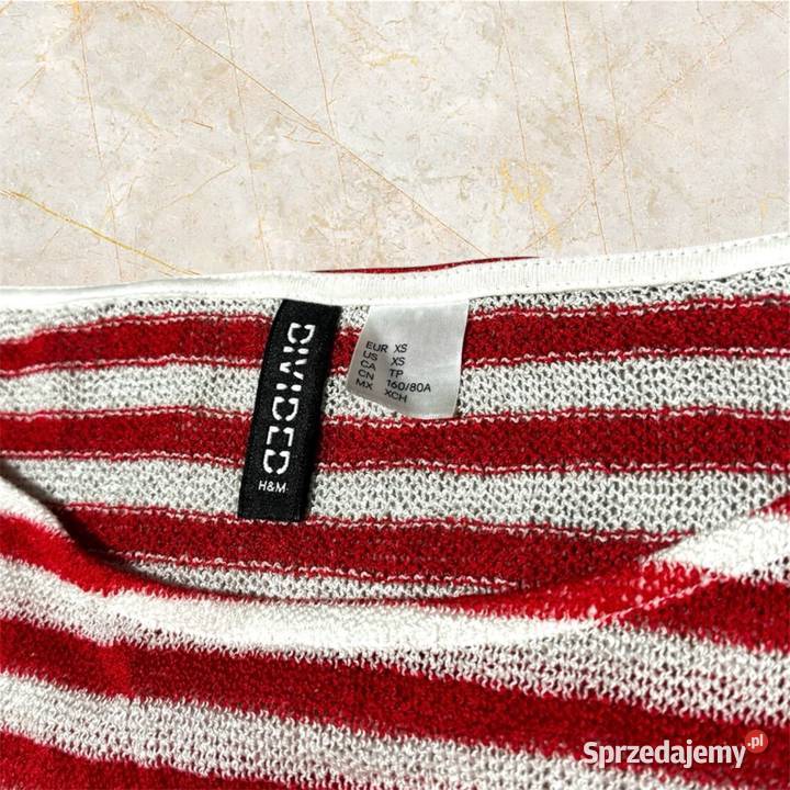 Sweterek croptop w paseczki HM XS Paski Kielce