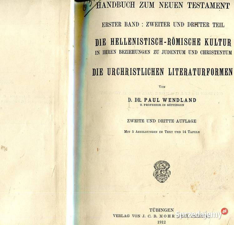 Handbuch zum Neuen Testament Paul Wendland Szczecin sprzedam