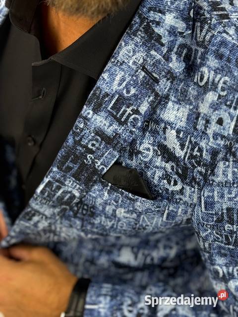 GIOVANNI PERA Marynarka męska D628 niebieska w wielkopolskie Ostrów Wielkopolski