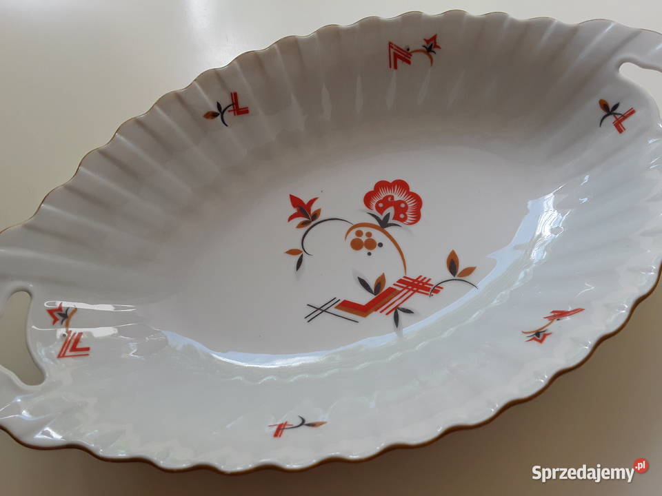 Półmisek porcelanowy głęboki sygnowany Bavaria Porcelana i szkło Warszawa