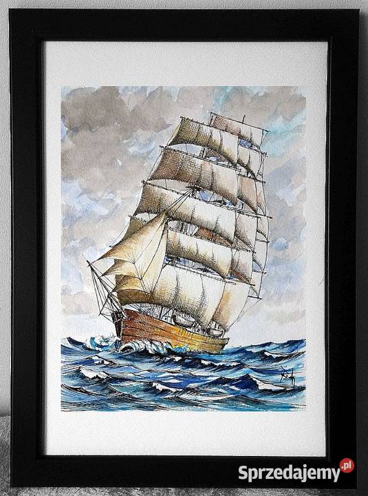 Obraz narysowany Żaglowiec 21x3017x226 autora Gdynia