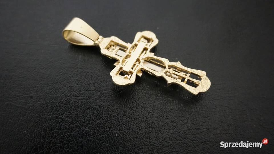 PIĘKNY ZŁOTY KRZYŻYK PRECYZYJNIE WYKONANY KRZYŻ
