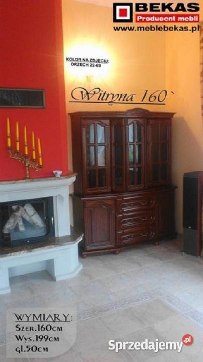 Stylowa Witryna 160 Orzech Bekas Meble Producent Mielec