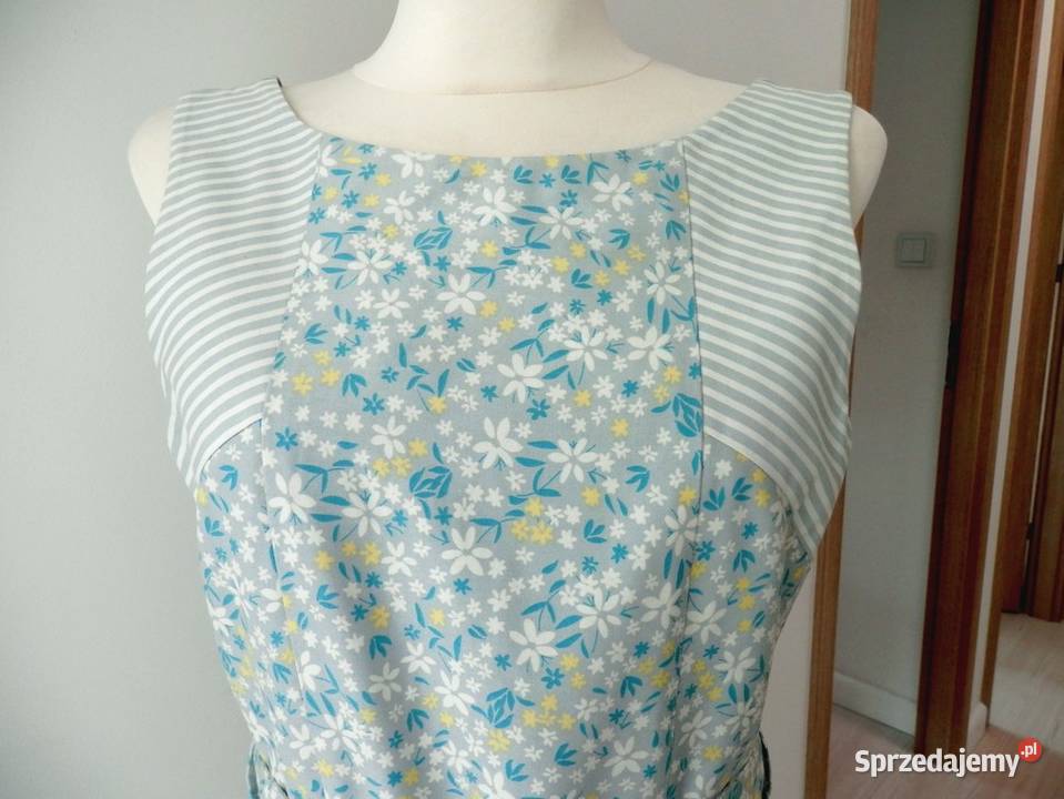 Sukienka Rozkloszowana Miętowa Wizytowa Modne