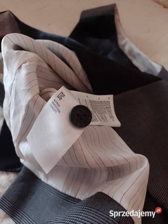 42XL HM Biznesowa kamizelka garniturowa z patką szary/srebrny
