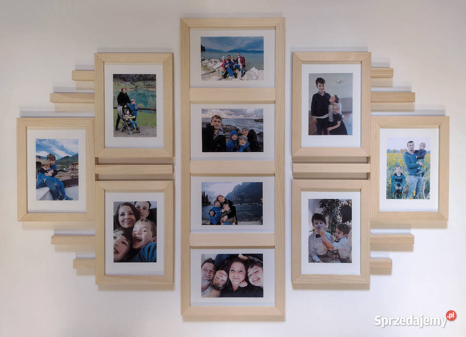 Drewniana Multirama Ramka Na 10 zdjęć 15x21