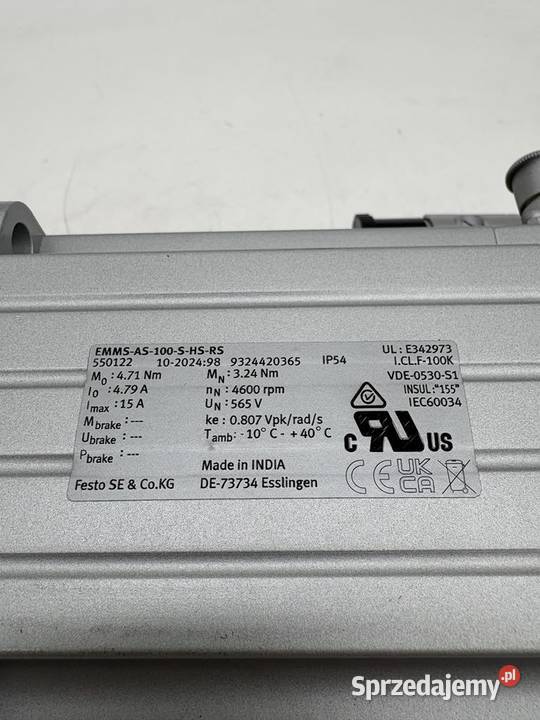 Festo EMMSAS100SHSRS 550122 Servomotor sprzedam