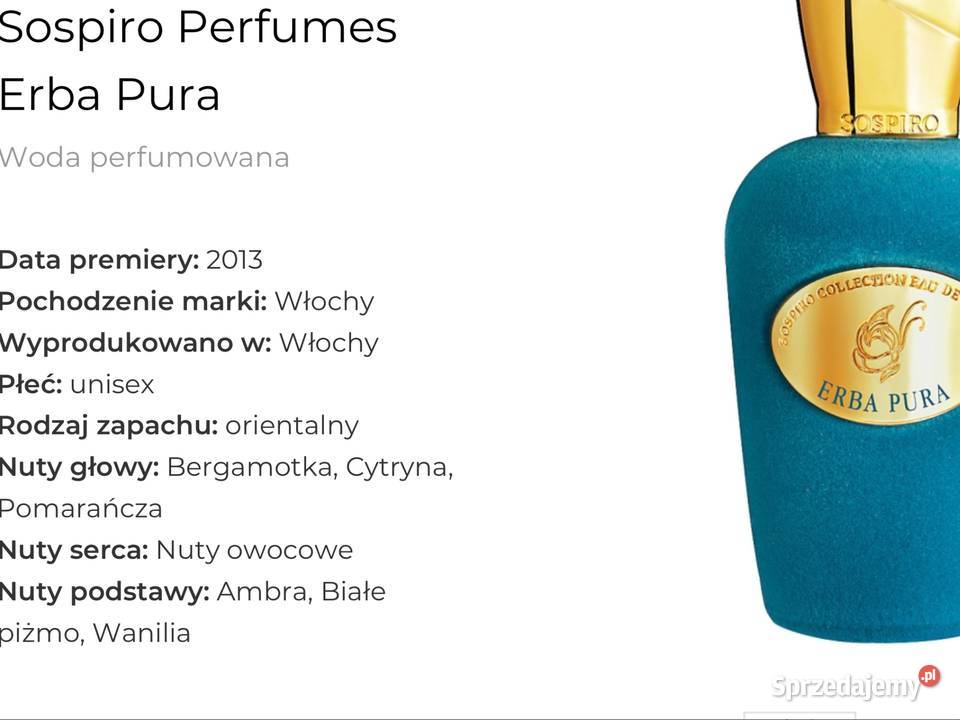 Perfum SOSPIRO ERBA PURA 100 ml edp Unisex j Nowa Sól
