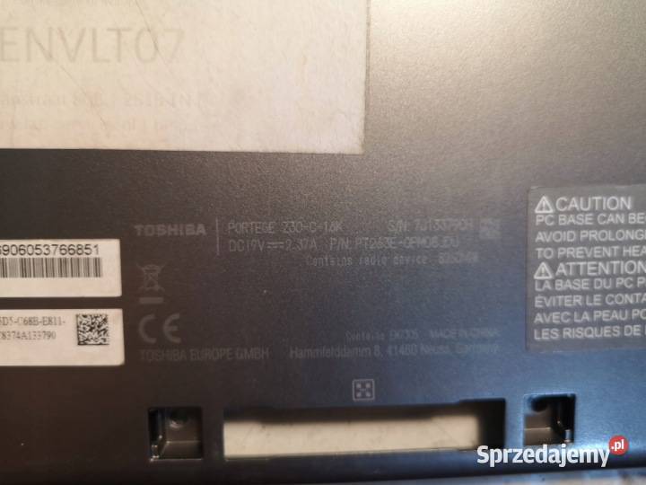 Obudowa dolna klapa Toshiba Portege Z30C16K Pozostałe mazowieckie