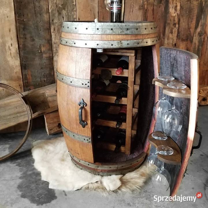DĘBOWY BAREK NA ALKOHOL STOJAK NA BUTELKI Pozostałe Gdańsk