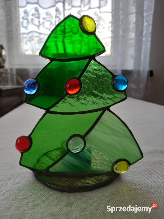Witraż w kształcie choinki ozdoba świąteczna Tomaszów Lubelski