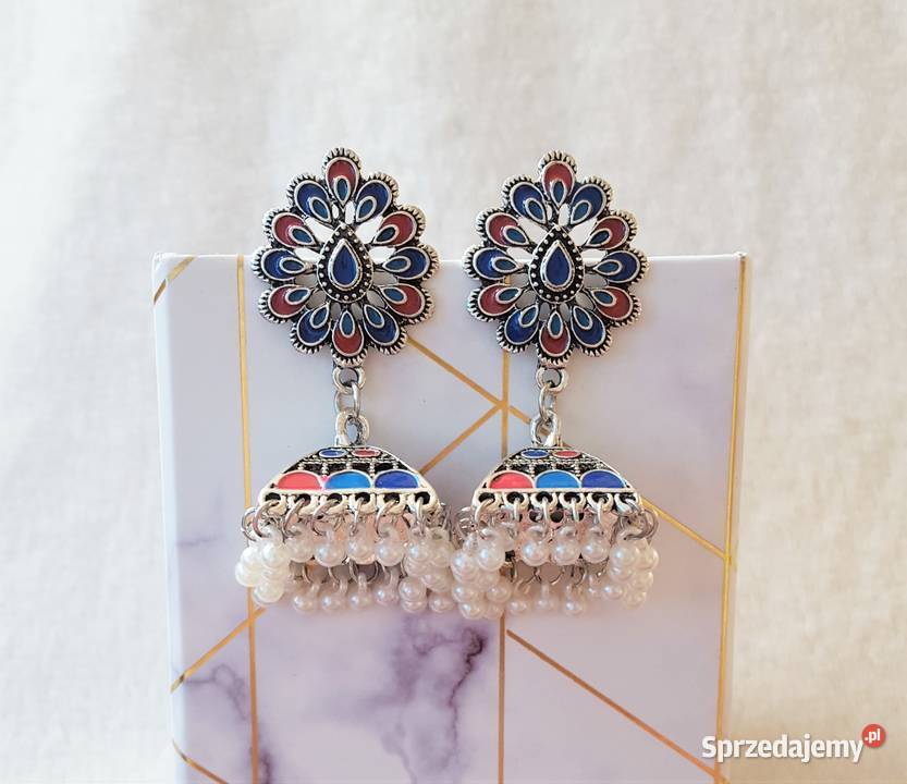 Nowe kolczyki indyjskie azjatyckie jhumki kolor Szczecin