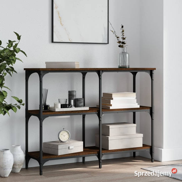 Stolik konsolowy brązowy dąb 100x29x75 WM834104 Warszawa