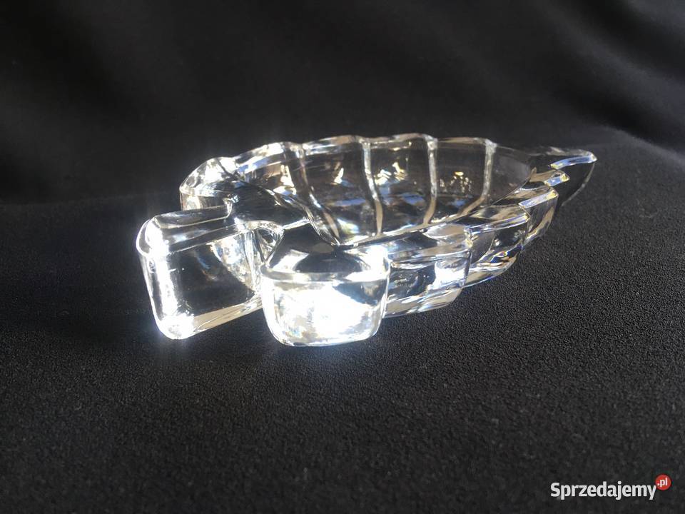 Szklany liść patera szklana na biżuterię przezroczysty zachodniopomorskie Kołobrzeg