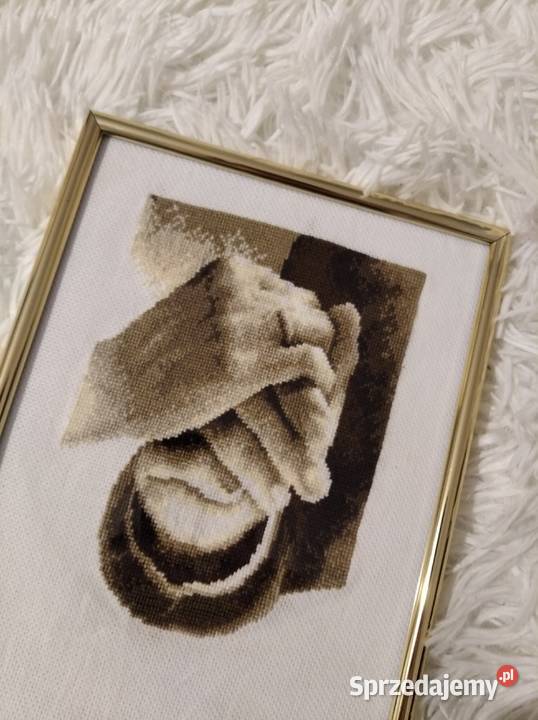 Ślub haft krzyżykowy rękodzieło pamiątka Ślubu Olsztyn