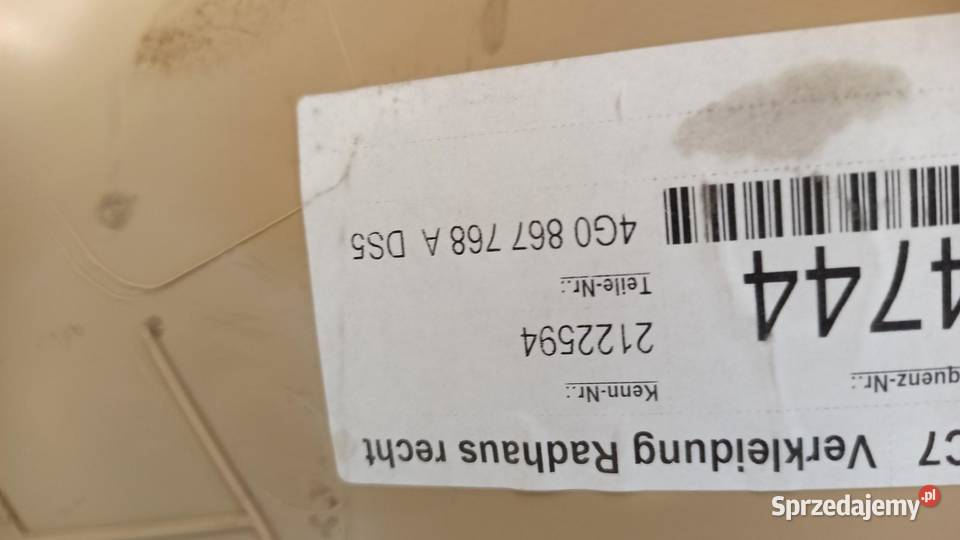 AUDI A6 C7 OSŁONA SŁUPKA PRAWA 4G0867768A dolnośląskie