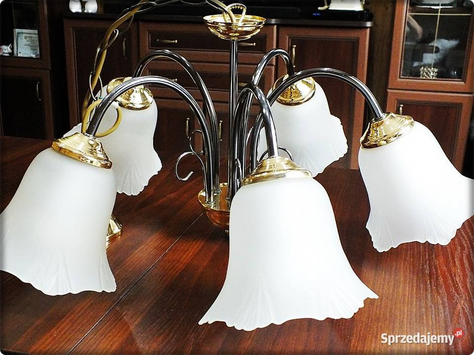 Żyrandol CzarnoZłoty Lampa wisząca sufitowa 5cio Żary