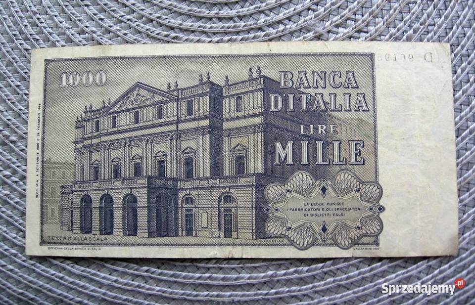 Włochy 1000 Lirów 1969r sprzedam