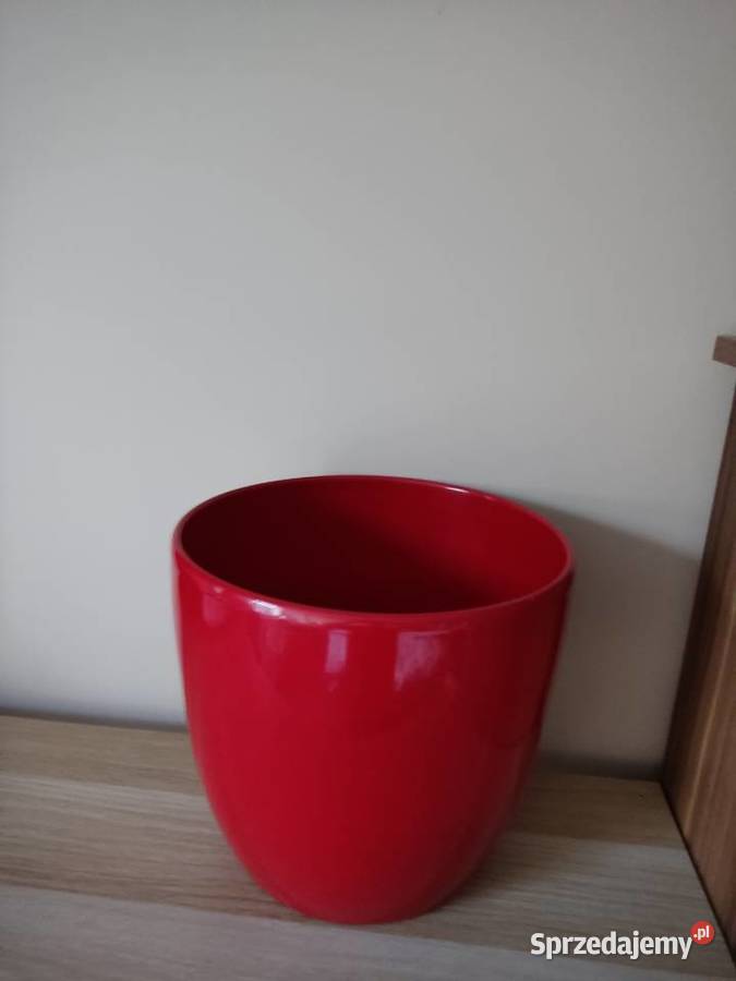 Donica doniczka ceramiczna czerwona Głuchołazy