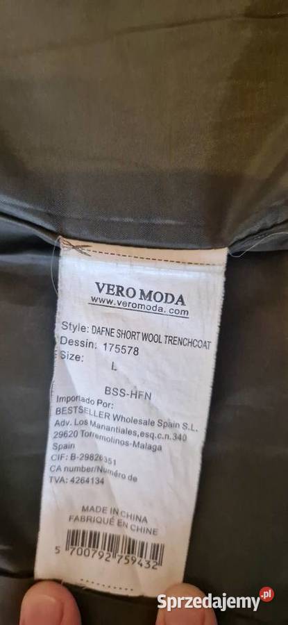 kurtka dwurzędowa wełniana wełna Vero Moda 40 L Wiosenna/Jesienna  małopolskie Kraków sprzedam