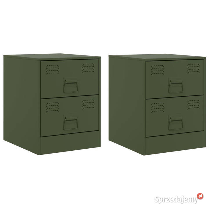 Szafki nocne 2 zielone 345x39x44 stal WM841628 Nocne mazowieckie Warszawa