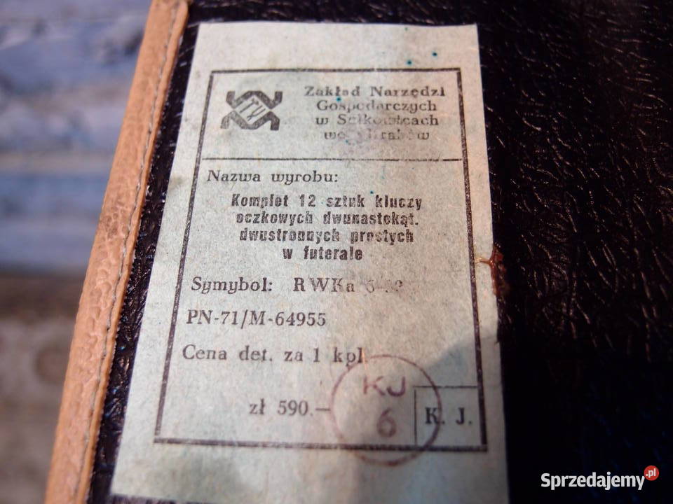 Komplet 12 kluczy płaskich oczkowych 632 PRL Łódź