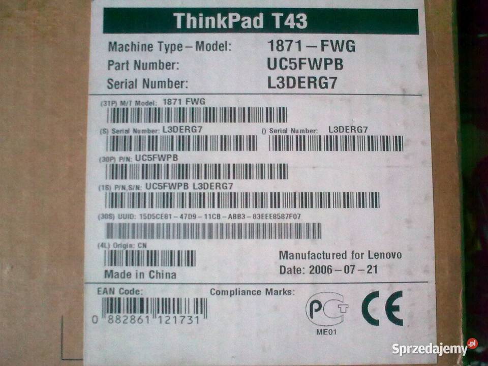 kultowy LenovoIBM ThinkPad T43 do diagnostyki Warszawa