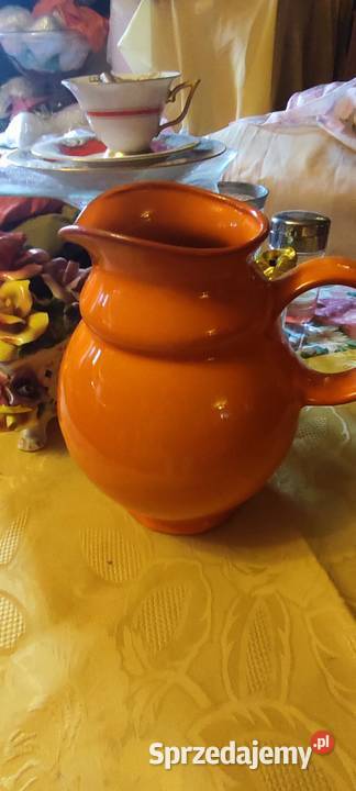 Dzbanek pomarańczowy porcelana Bavaria 1950 Wrocław