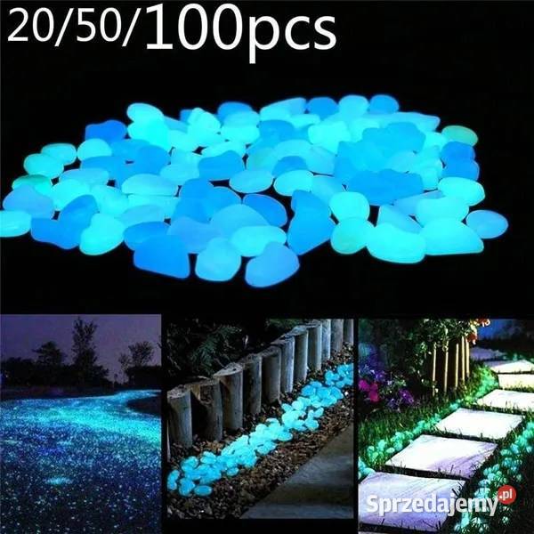 Świecące kamienie w ciemnosci niebieskie