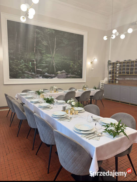 Krzesła KOKKEDAL szary aksamit