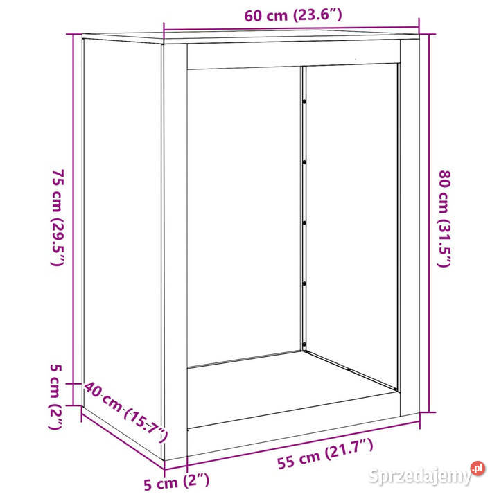 Stojak na drewno opałowe 60x40x80 stal mazowieckie sprzedam