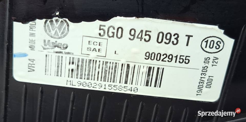 Lampy tył w klapę komplet VW Golf VII HB