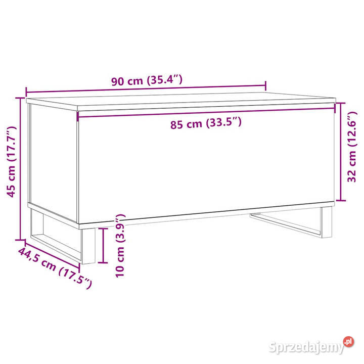 Stolik kawowy dąb artisan 90x445x45 WM857443 Dom i Ogród Warszawa
