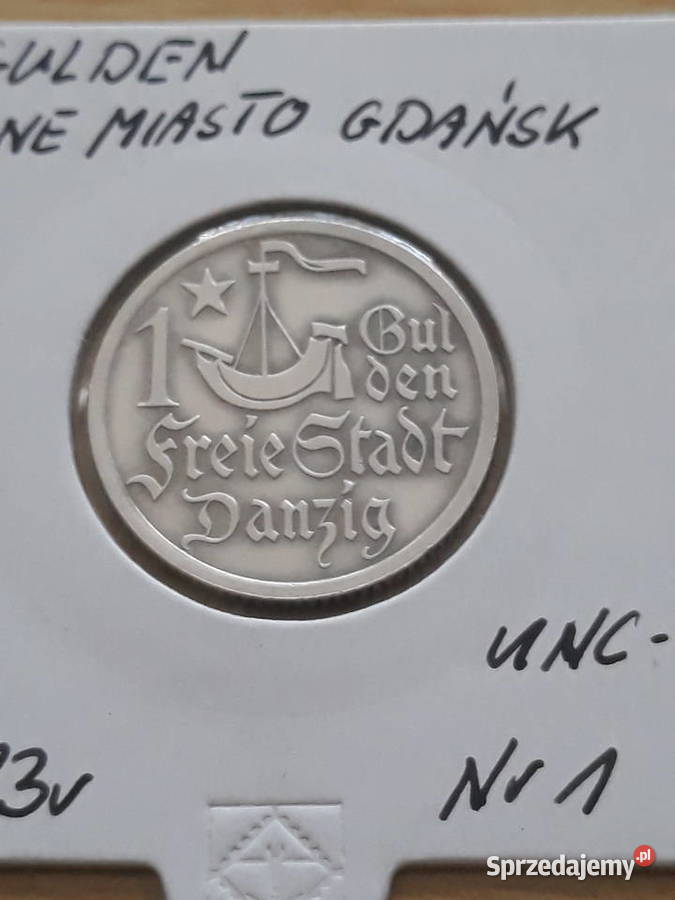 1 Gulden WM Gdańsk 1923 r 1 około mennicza Konin