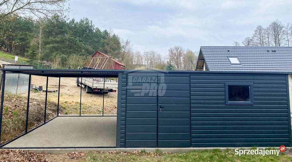 Garaż Blaszany 5x4m Wiata 4m Brama dwuskrzydłowa świętokrzyskie sprzedam