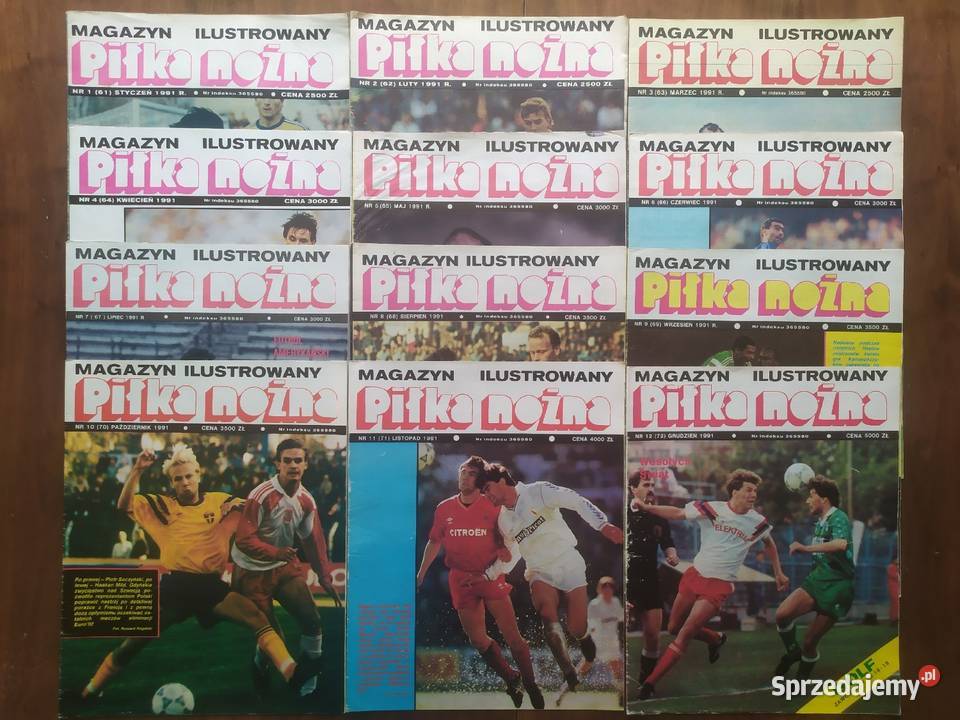 Piłka Nożna Magazyn rocznik 1991 kompletny Czasopisma Łódź