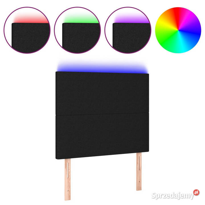 Zagłówek do łóżka z LED czarny 90x5x118128 Warszawa