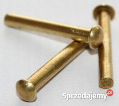 Nity mosiężne kuliste M 4 x 20 nit mosiądz Białogard sprzedam